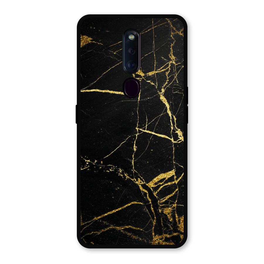 Black And Gold Design Metal Back Case for Oppo F11 Pro