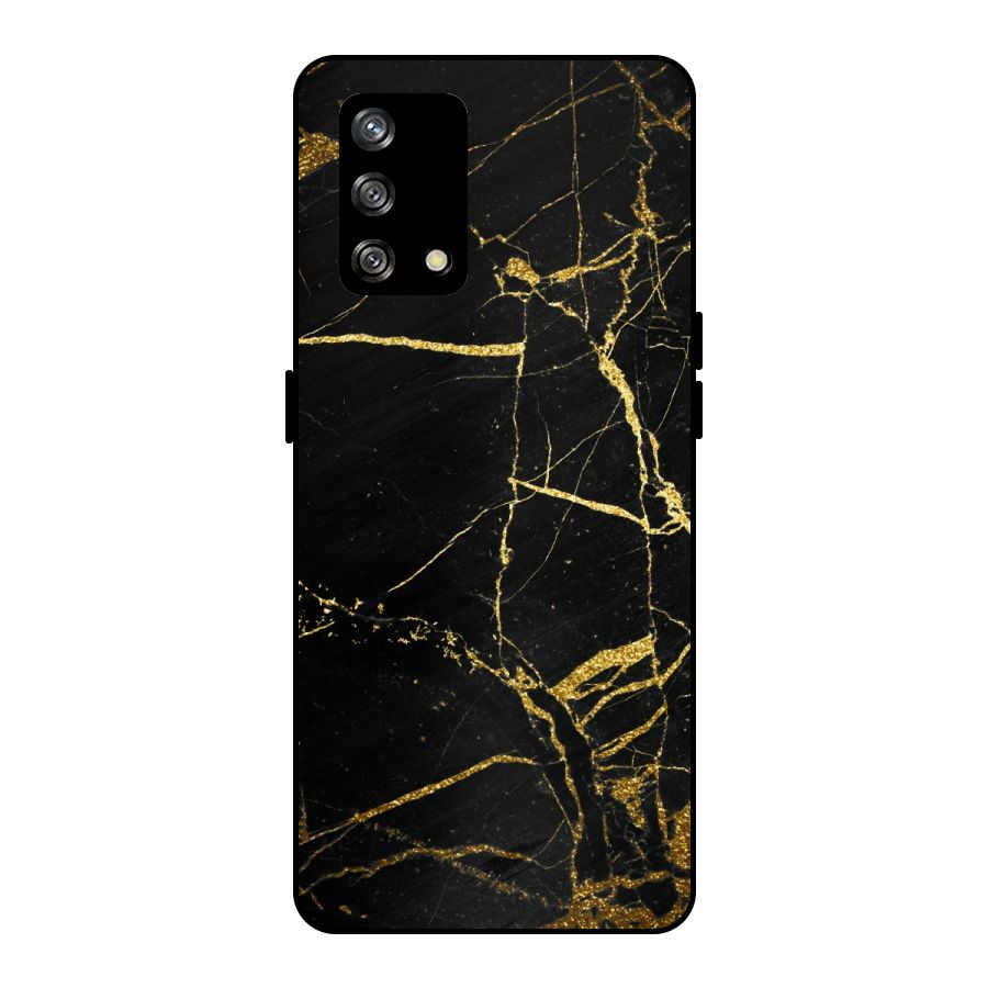 Black And Gold Design Metal Back Case for Oppo F19