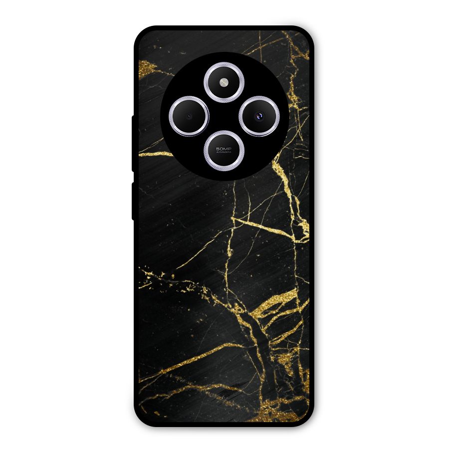 Black And Gold Design Metal Back Case for Poco C75 5G