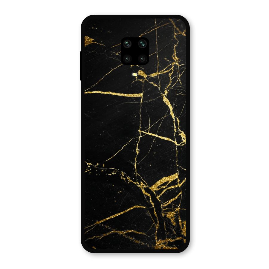 Black And Gold Design Metal Back Case for Poco M2