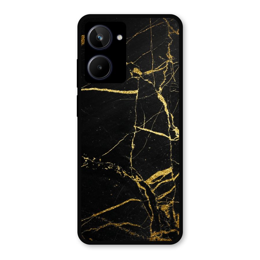 Black And Gold Design Metal Back Case for Realme 10