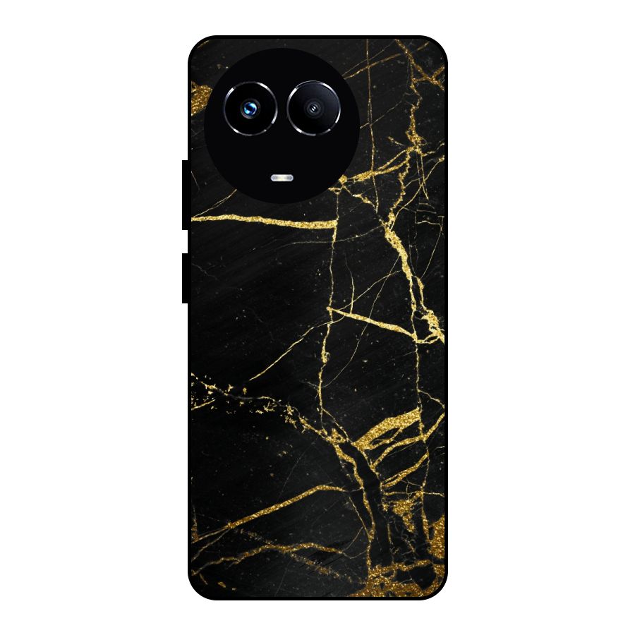 Black And Gold Design Metal Back Case for Realme 11X