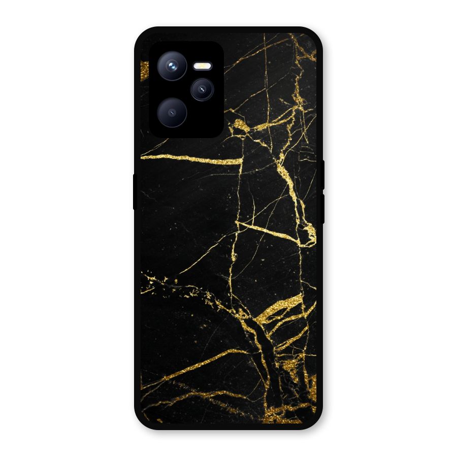 Black And Gold Design Metal Back Case for Realme C35