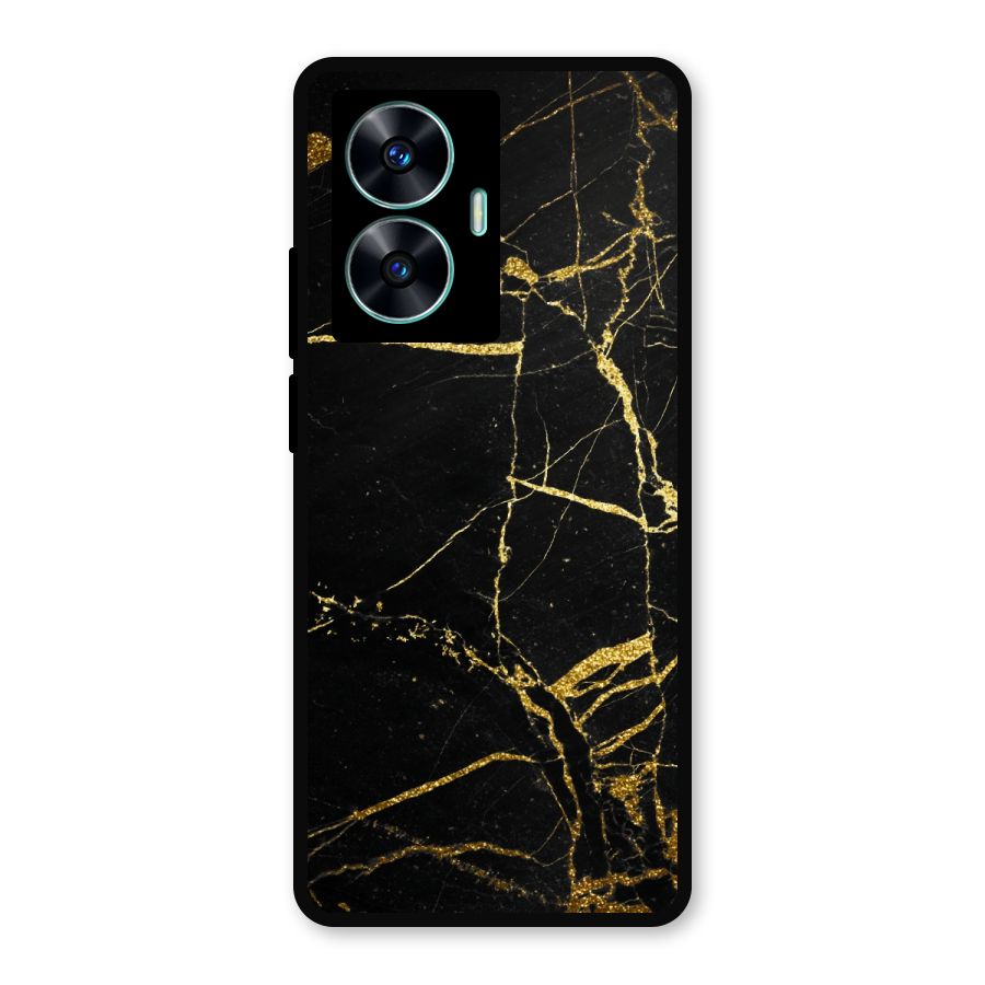 Black And Gold Design Metal Back Case for Realme C55
