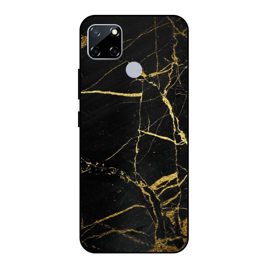Black And Gold Design Metal Back Case for Realme Narzo 20