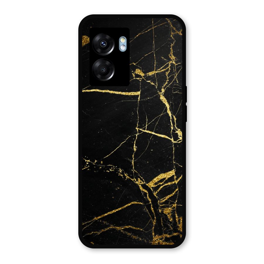 Black And Gold Design Metal Back Case for Realme Narzo 50 5G