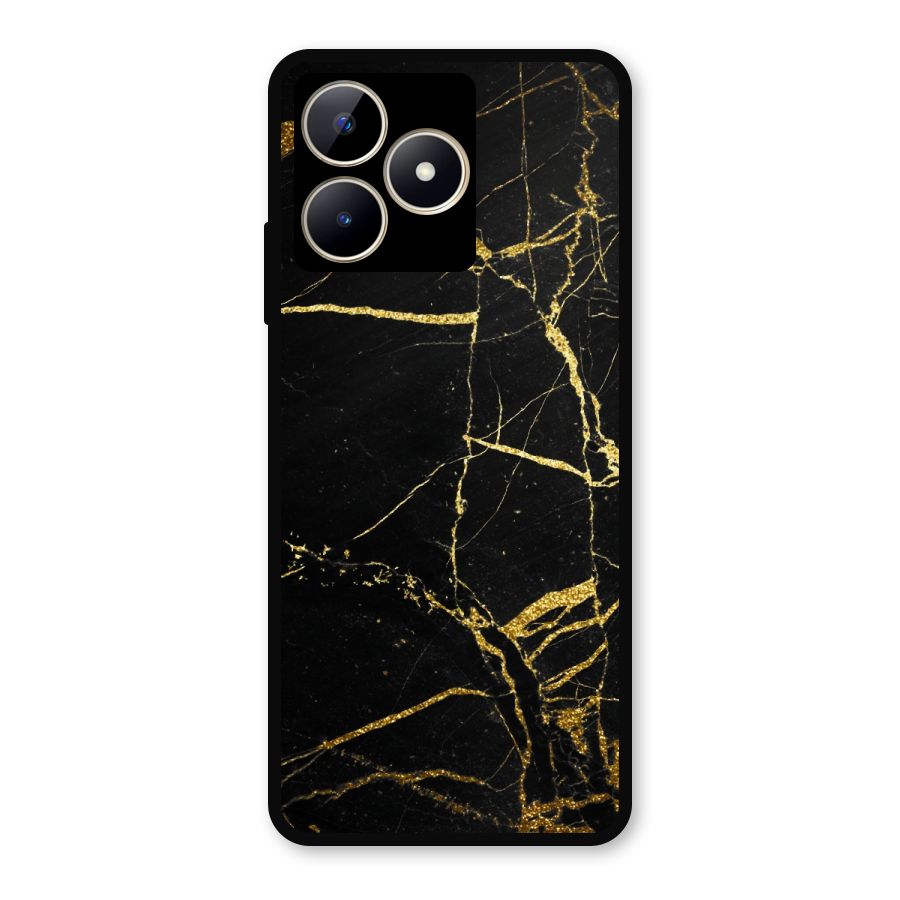 Black And Gold Design Metal Back Case for Realme Narzo N53
