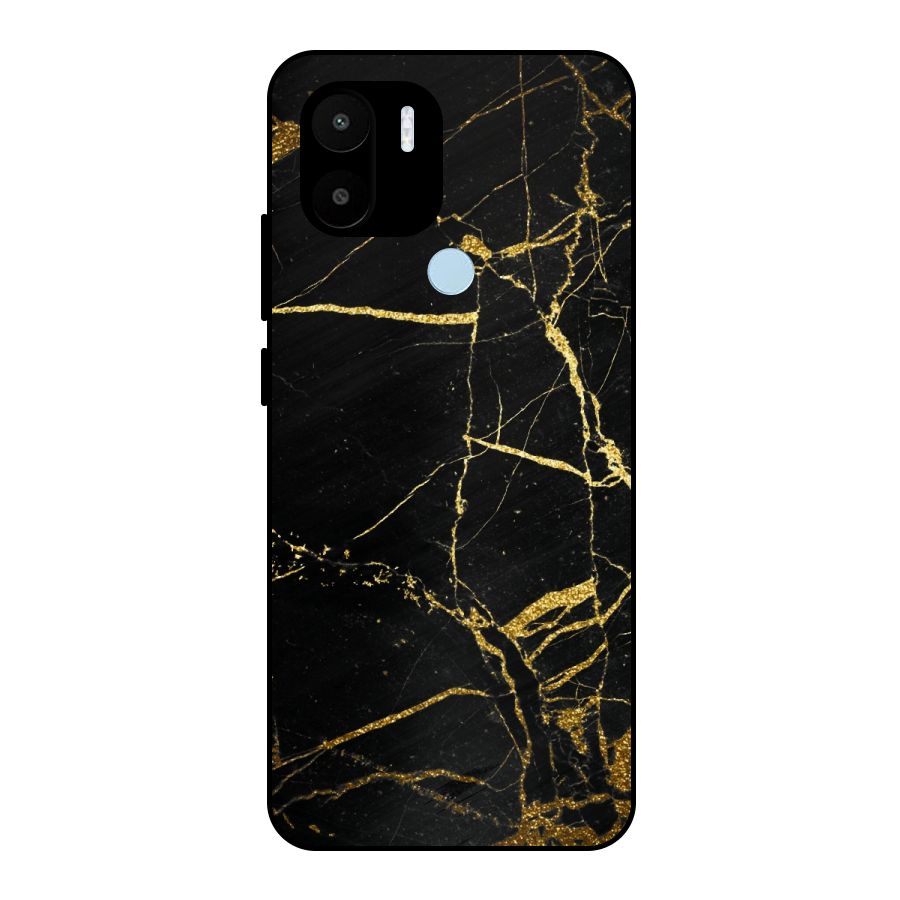 Black And Gold Design Metal Back Case for Redmi A2+