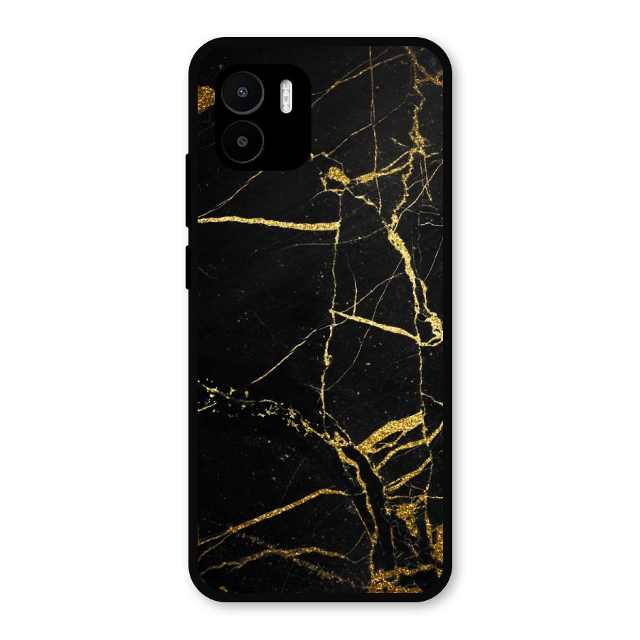 Black And Gold Design Metal Back Case for Redmi A2