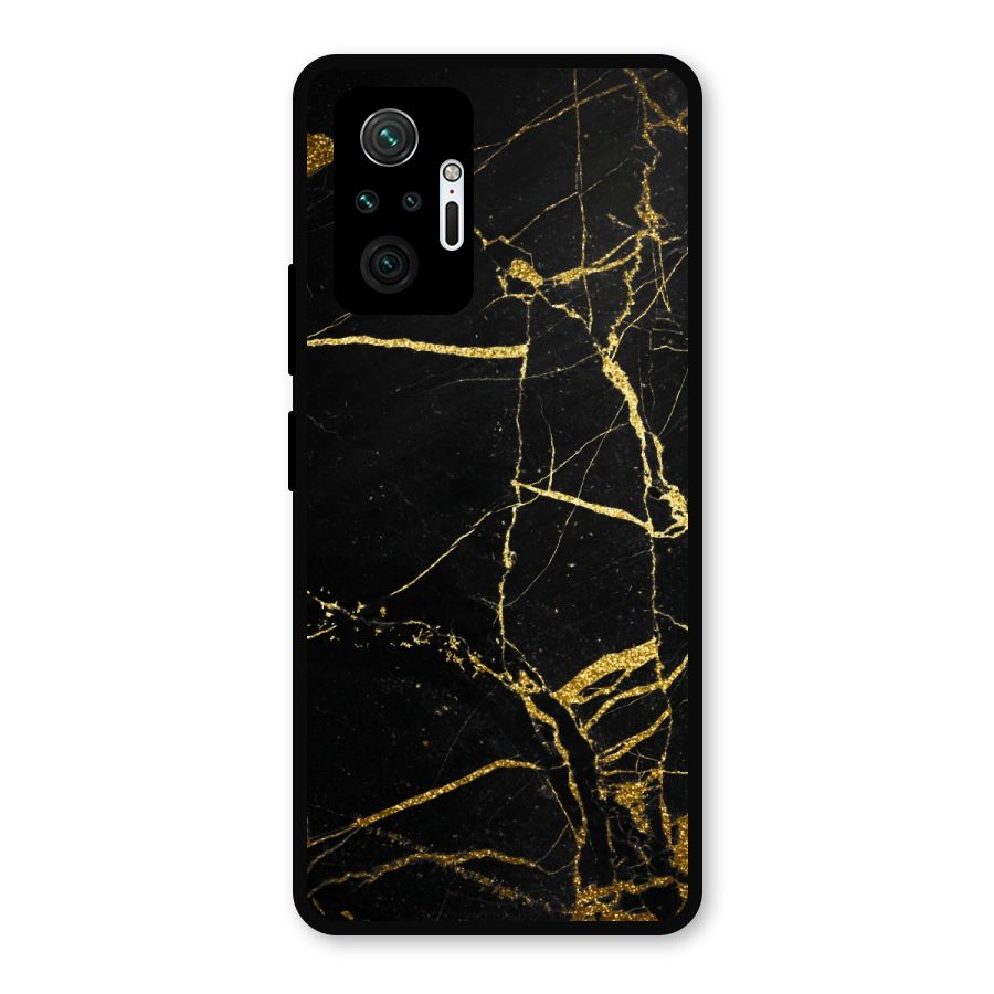 Black And Gold Design Metal Back Case for Redmi Note 10 Pro Max