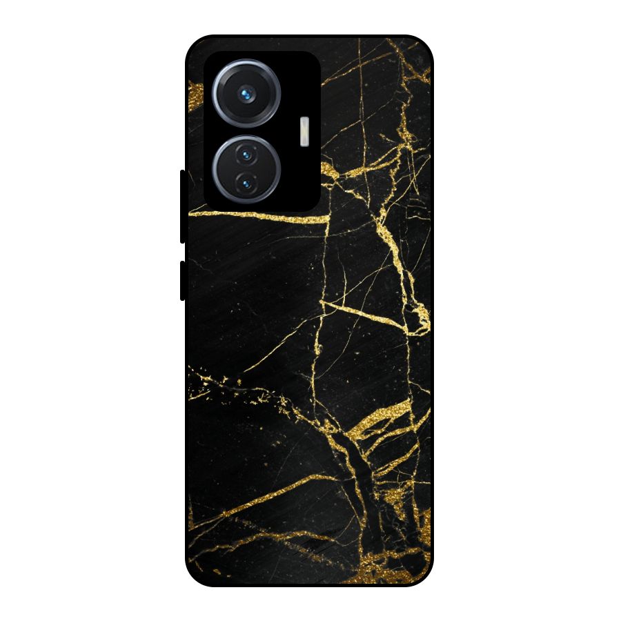 Black And Gold Design Metal Back Case for Vivo T1 44W