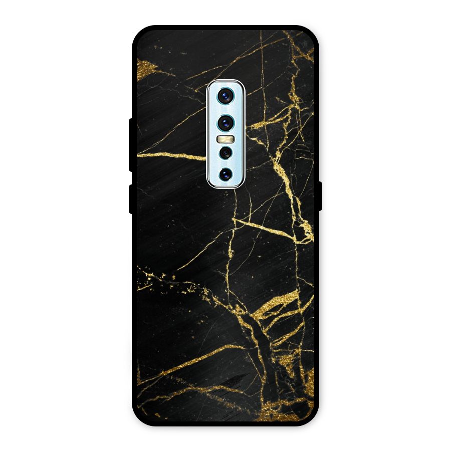 Black And Gold Design Metal Back Case for Vivo V17 Pro