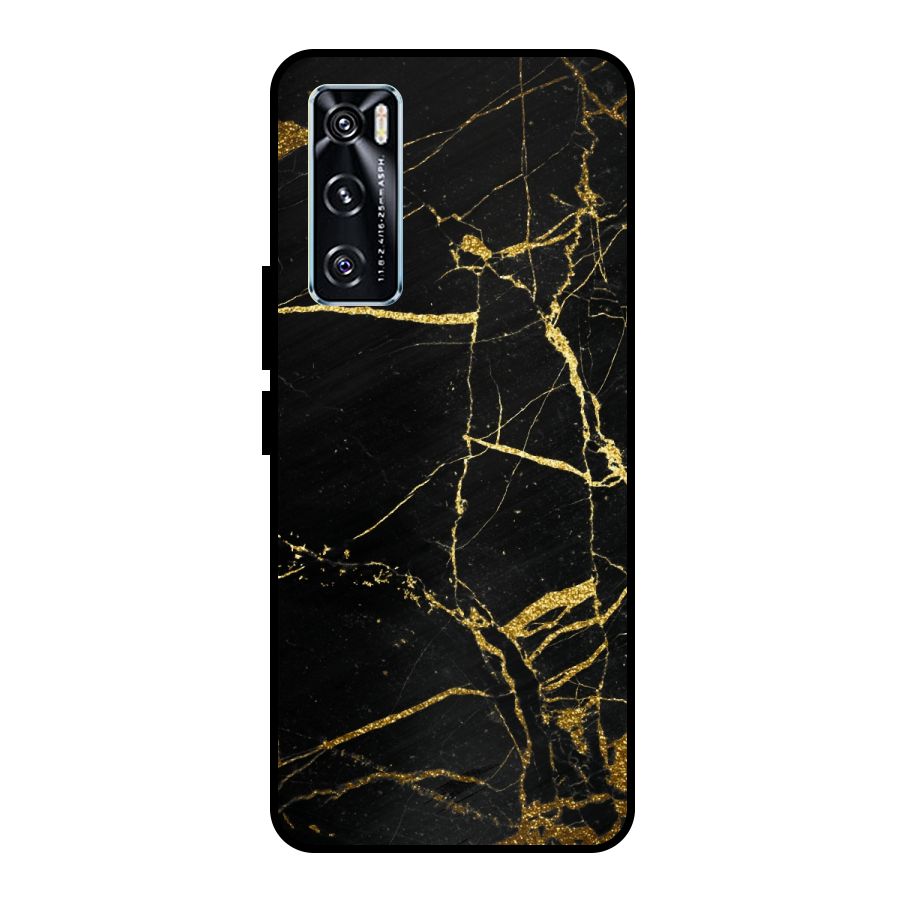 Black And Gold Design Metal Back Case for Vivo V20 SE