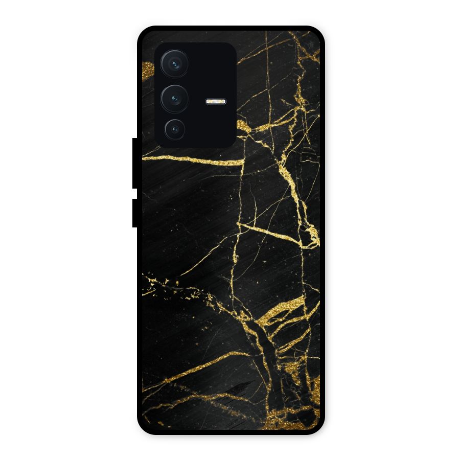 Black And Gold Design Metal Back Case for Vivo V23 5G