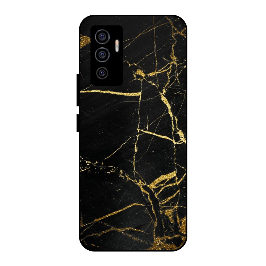 Black And Gold Design Metal Back Case for Vivo V23e