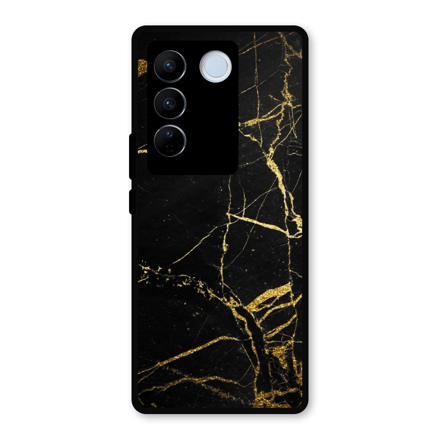Black And Gold Design Metal Back Case for Vivo V27