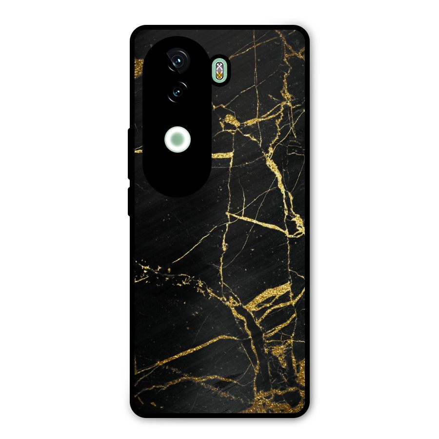 Black And Gold Design Metal Back Case for Vivo V40e