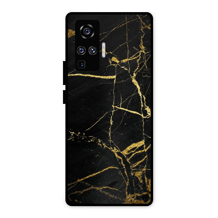 Black And Gold Design Metal Back Case for Vivo X50 Pro