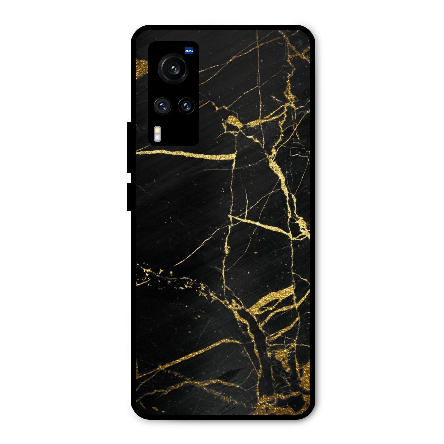 Black And Gold Design Metal Back Case for Vivo X60