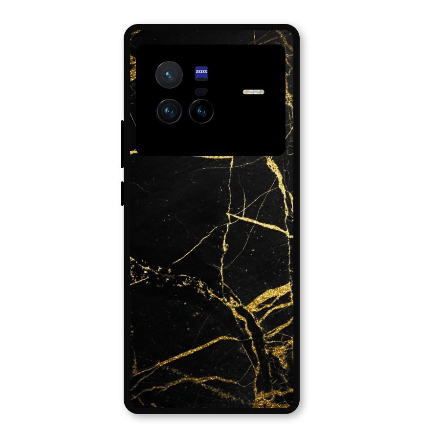 Black And Gold Design Metal Back Case for Vivo X80