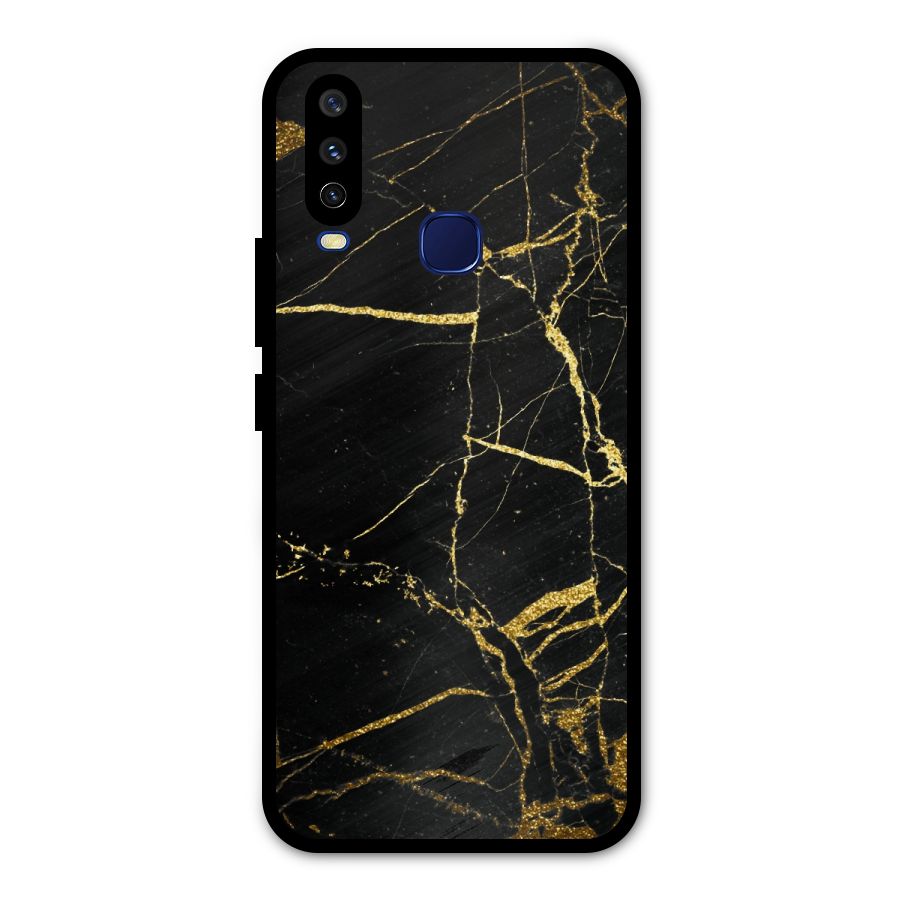 Black And Gold Design Metal Back Case for Vivo Y15