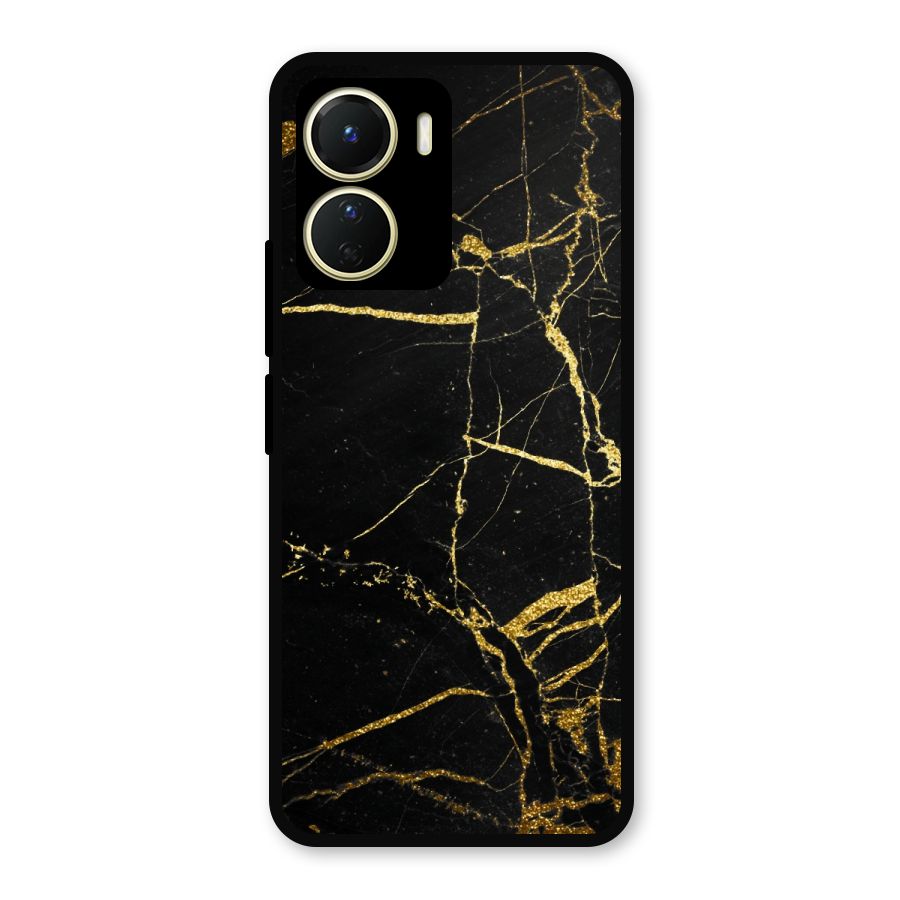 Black And Gold Design Metal Back Case for Vivo Y16