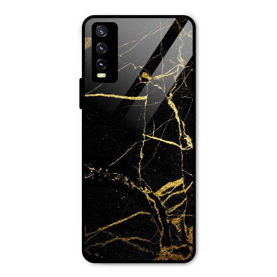 Black And Gold Design Metal Back Case for Vivo Y20g