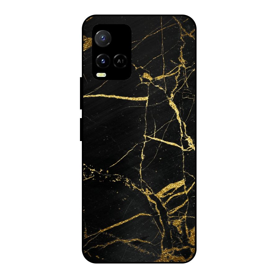 Black And Gold Design Metal Back Case for Vivo Y21A