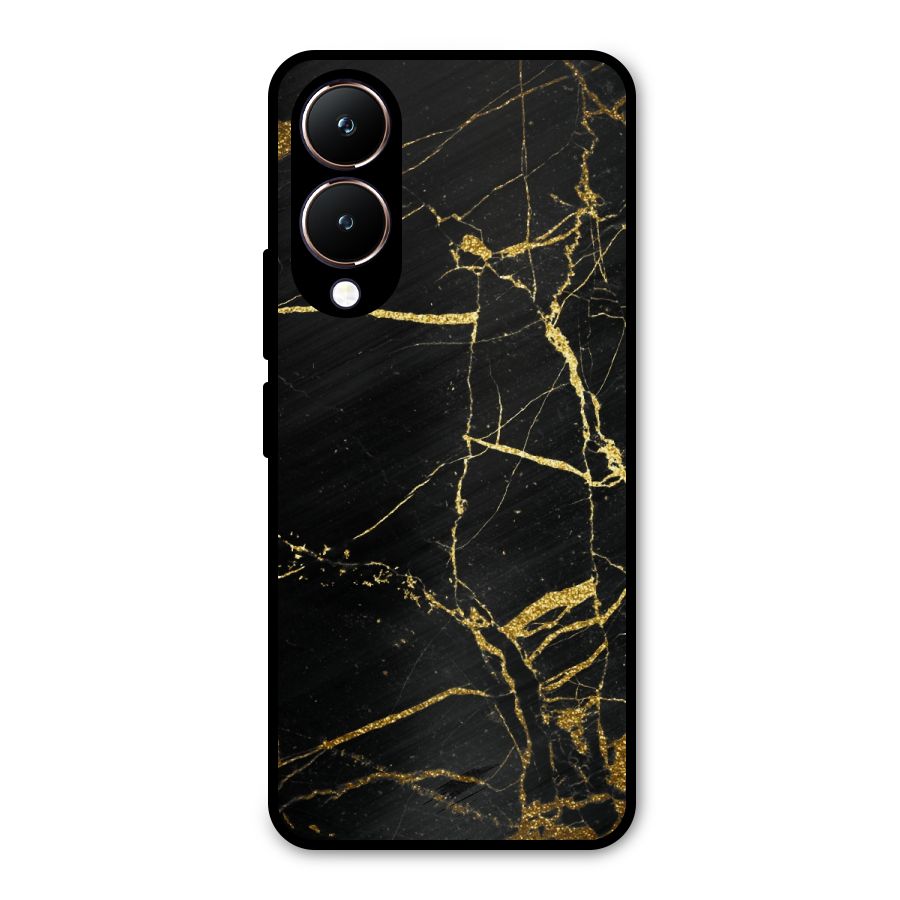 Black And Gold Design Metal Back Case for Vivo Y28