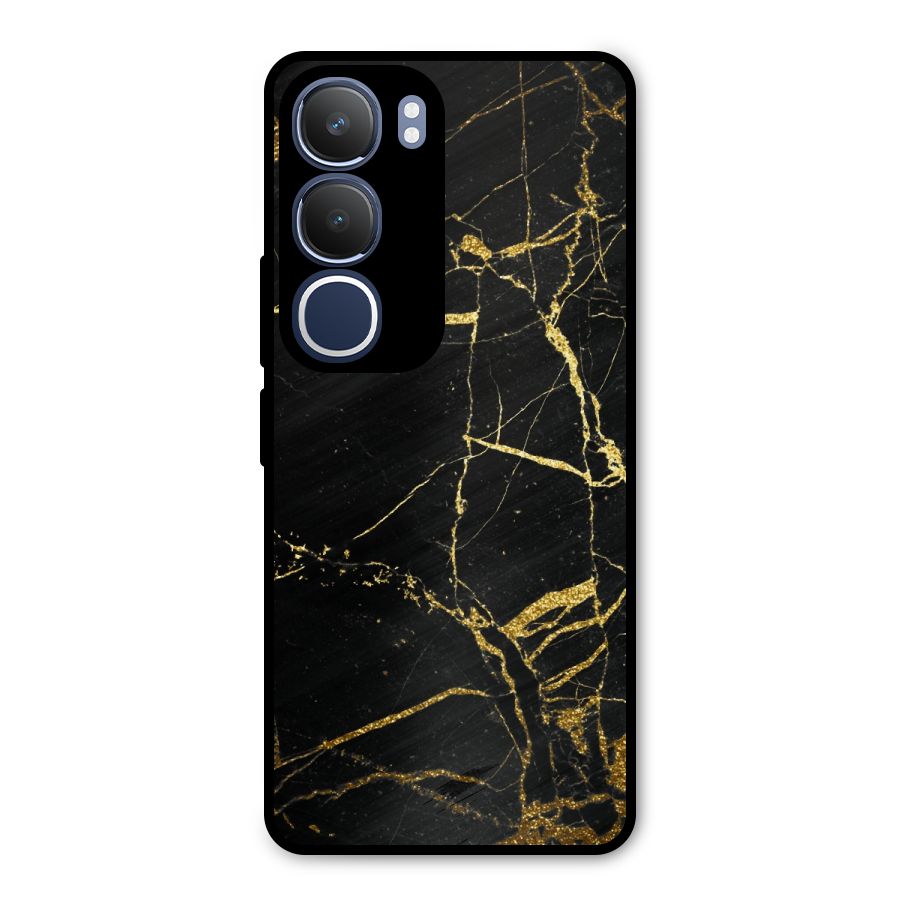 Black And Gold Design Metal Back Case for Vivo Y29