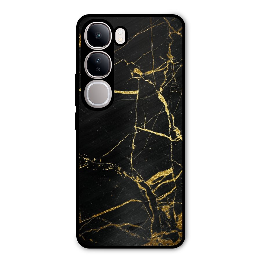 Black And Gold Design Metal Back Case for Vivo Y300