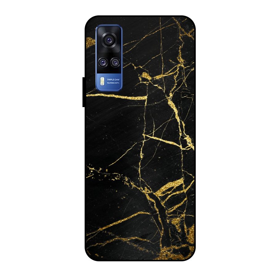 Black And Gold Design Metal Back Case for Vivo Y51