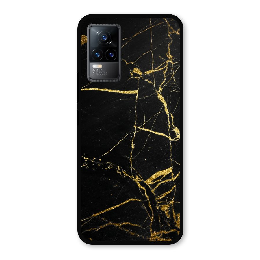 Black And Gold Design Metal Back Case for Vivo Y73