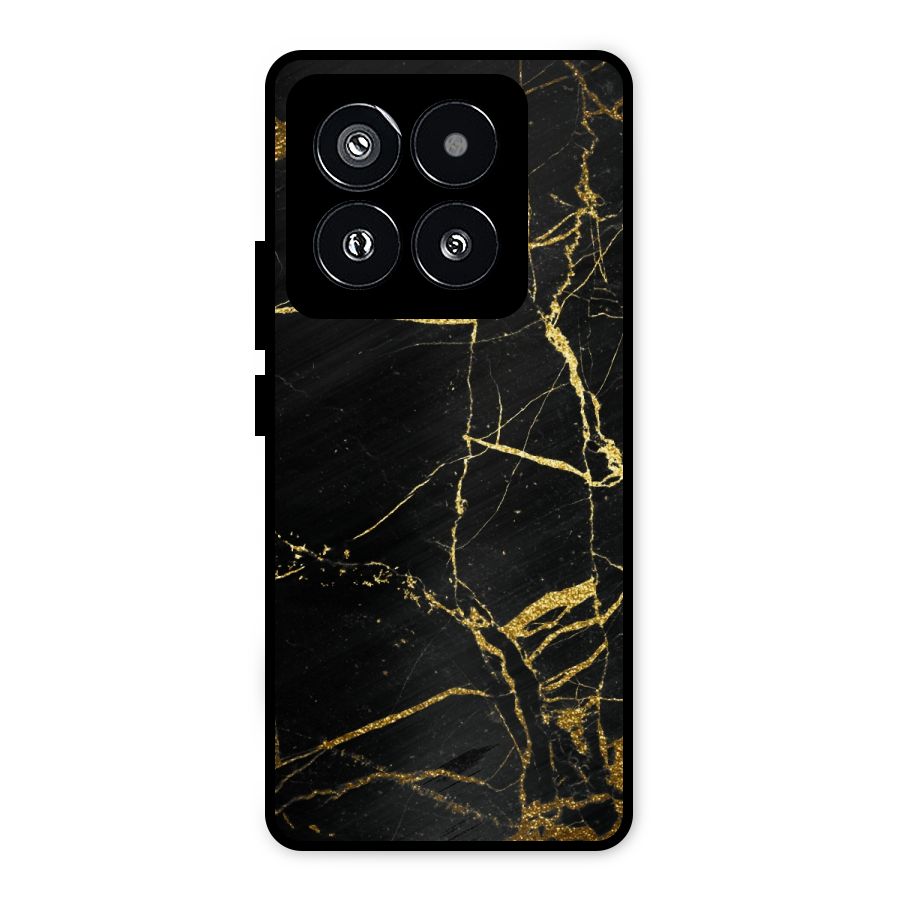 Black And Gold Design Metal Back Case for Xiaomi 14 Pro