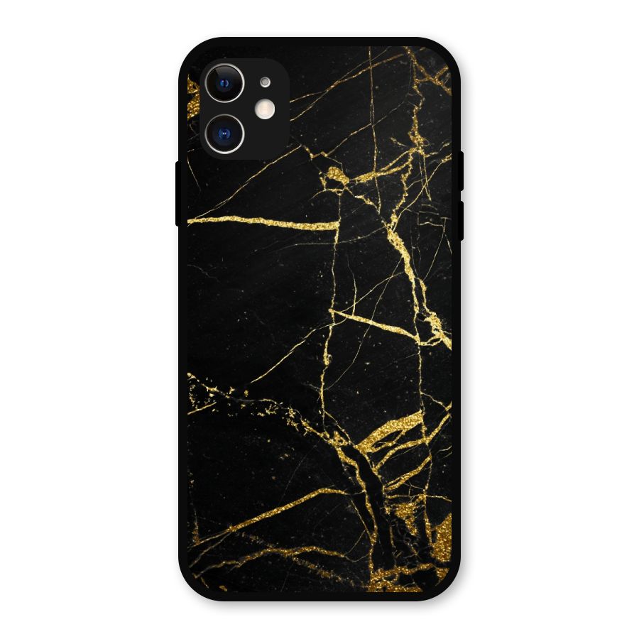 Black And Gold Design Metal Back Case for iPhone 11