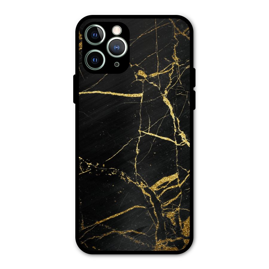Black And Gold Design Metal Back Case for iPhone 11 Pro Max