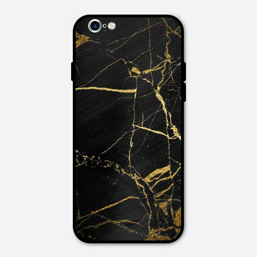 Black And Gold Design Metal Back Case for iPhone 6 6s
