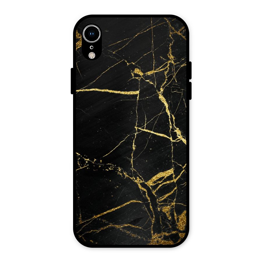 Black And Gold Design Metal Back Case for iPhone XR