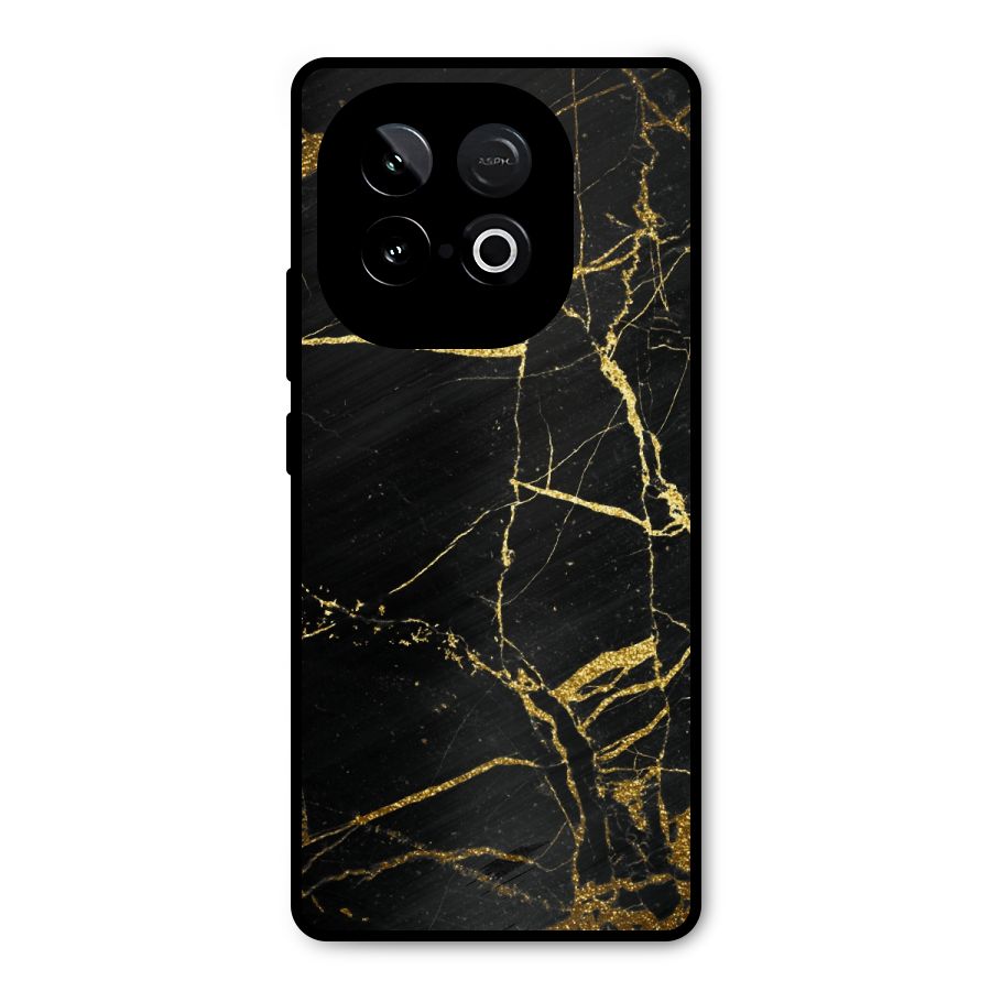 Black And Gold Design Metal Back Case for iQOO Neo 10