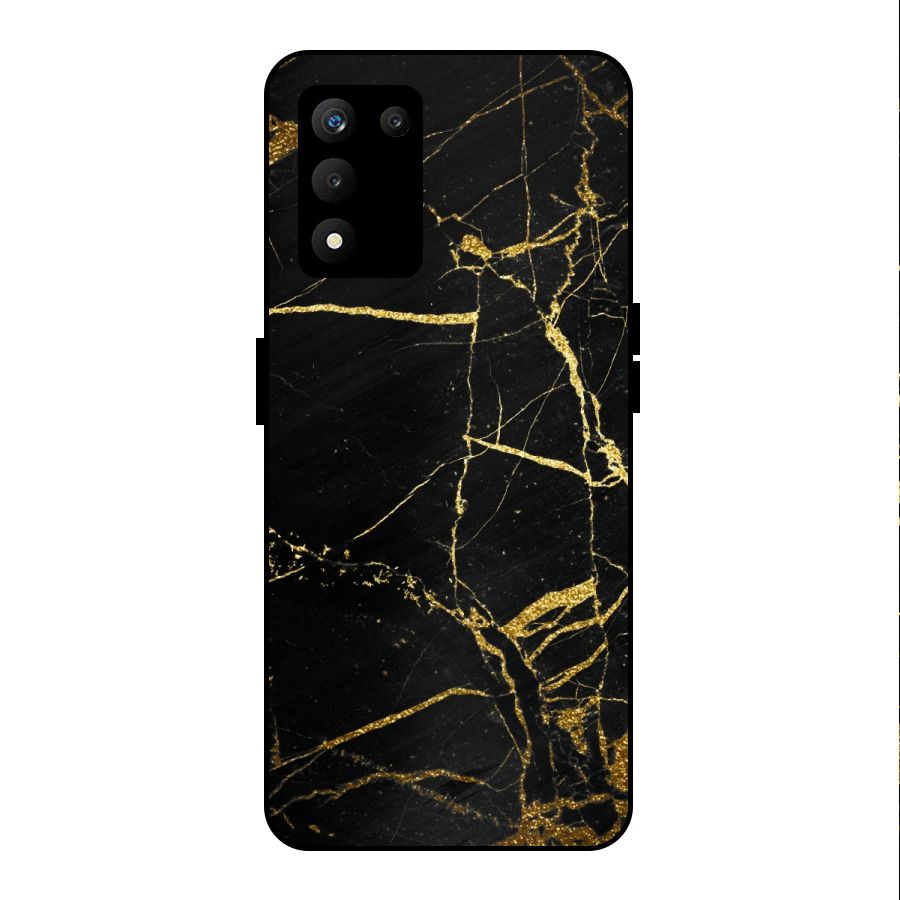 Black And Gold Design Metal Back Case for realme 9 5G SE