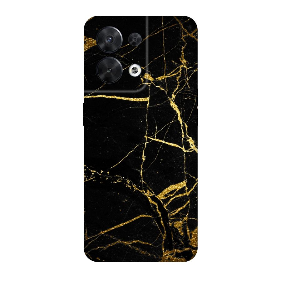 Black And Gold Design Original Polycarbonate Back Case for Oppo Reno8 5G