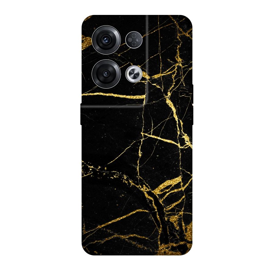 Black And Gold Design Original Polycarbonate Back Case for Oppo Reno8 Pro 5G