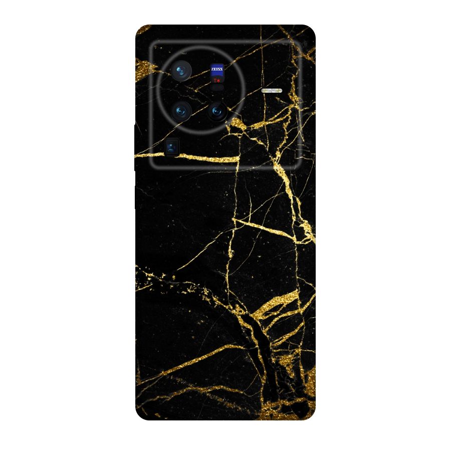 Black And Gold Design Original Polycarbonate Back Case for Vivo X80
