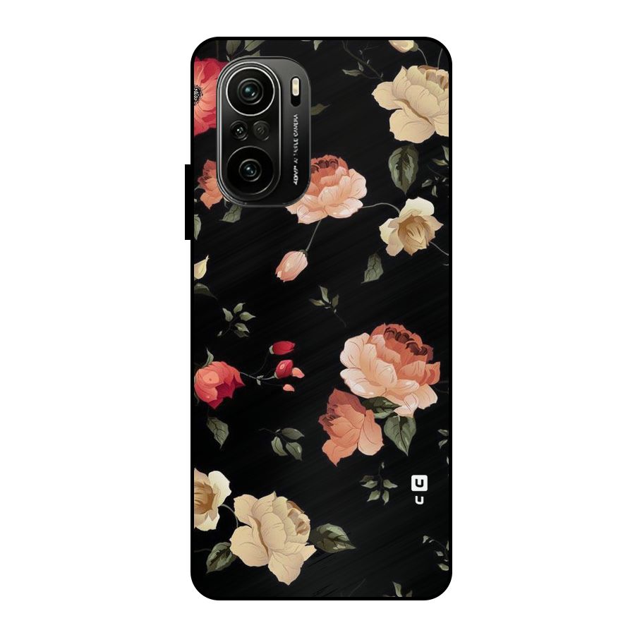 Black Artistic Floral Metal Back Case for Mi 11X Pro
