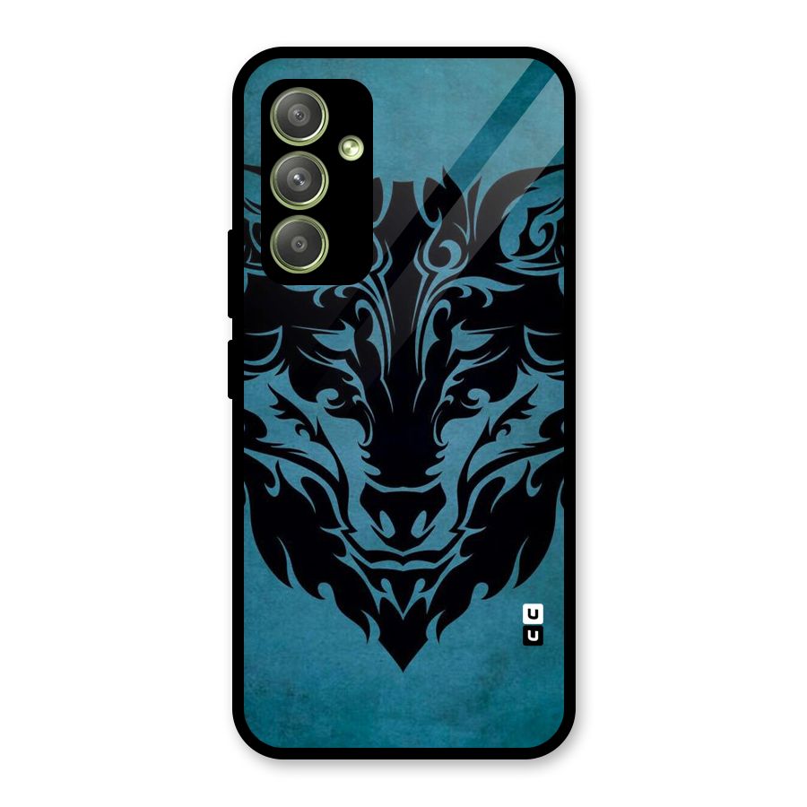 Black Artistic Wolf Glass Back Case for Galaxy A54