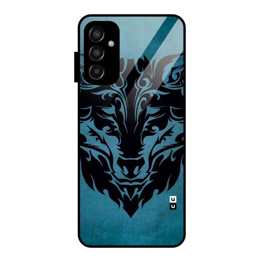 Black Artistic Wolf Glass Back Case for Galaxy F13