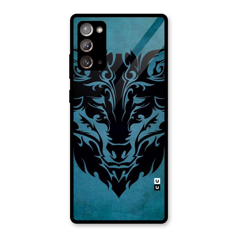 Black Artistic Wolf Glass Back Case for Galaxy Note 20