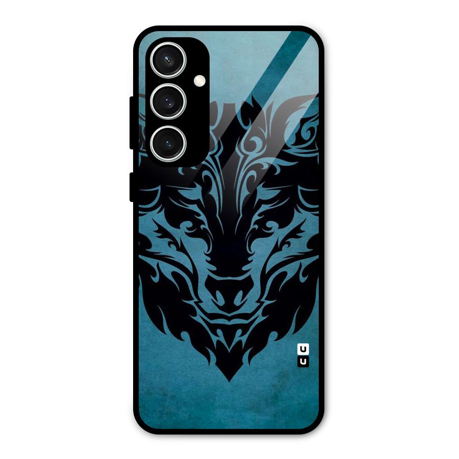 Black Artistic Wolf Glass Back Case for Galaxy S23 FE