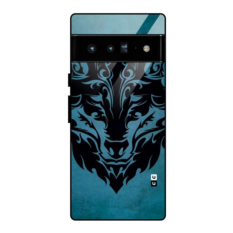 Black Artistic Wolf Glass Back Case for Google Pixel 6 Pro