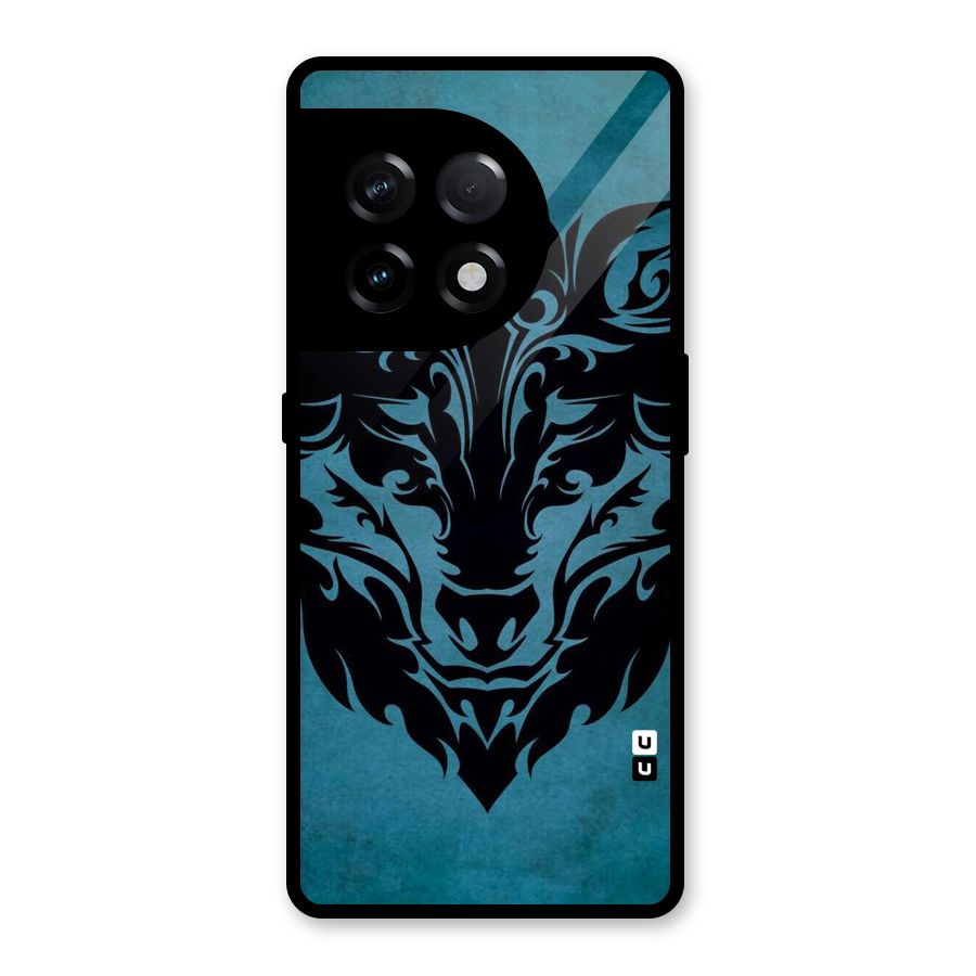 Black Artistic Wolf Glass Back Case for OnePlus 11R